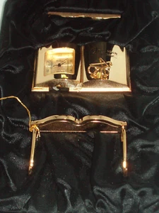 Bulova B0517 Bilderbuch Miniatur Messing Uhr & Gravurplatte NEW OLD STOCK NIB - Bild 1 von 7