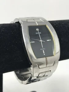 Orologio Classico Da Uomo GUESS Tutto Acciaio Inox Quadrante Nero Diamante Accento G95217G - Foto 1 di 6