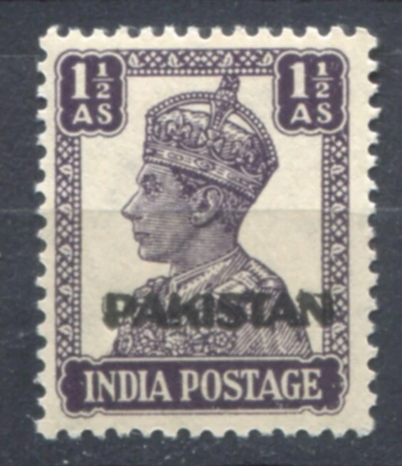 Pakistan 1947 • Gb# 5* • 1 1/2 a • local machine overprint  • MNH OG VF/SU-0880 - Image 1 of 1
