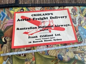 @‘30 Cridland’s Aerial Freight Australian National Airways 5” x8” luggage label - Picture 1 of 2