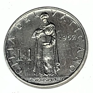 # C4617  VATICAN  CITY     COIN,   ONE  LIRA  1952   Unc. - Picture 1 of 2