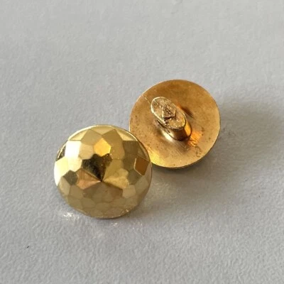 11mm X 10pcs Shiney Faceted Gold Round Dome Shank Buttons Stud Dress Sleeve - Image 1 of 4