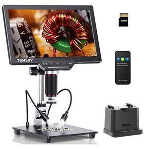 Microscopio digital TOMLOV DM202 Max 1500x 25 MP 10 pulgadas HDMI IPS lupa cámara - Imagen 1 de 9