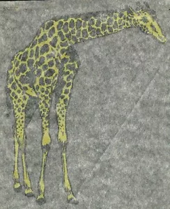 GIRAFFA vintage anni 70 ferro su t shirt transfer taglia intera NOS - Foto 1 di 11