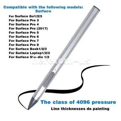 For Microsoft Surface Pro 7/6/5/4 Active Stylus Magnetic Smart Rechargeable Pen - Image 1 of 4