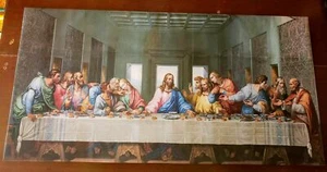 The Last Supper Jesus Christ Disciples Canvas Prints Painting Wall, framed - Picture 1 of 4