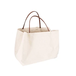 Canvas Bag Shopping Bag Simple Handbag Large Capacity Bag Beach Bag - Picture 1 of 12