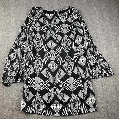 Túnica Fire Los Angeles con estampado geométrico blanco y negro talla pequeña Foto 1 de 4