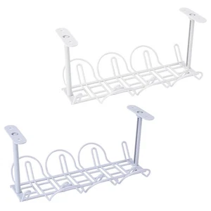 2 Pcs Lagernregal Einfügen Kabelführungsfach Unter Dem Schreibtisch - Photo 1/12