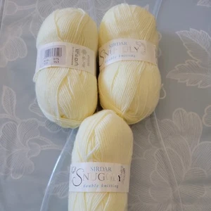 Sirdar Snuggly Yarn Lot of 3 Color Pastel Yellow 50 gm each - Picture 1 of 2