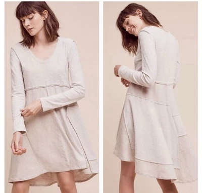 MAEVE Women's Size SP Cream Northward Swing Dress Patchwork Lagenlook Modest - Image 1 of 4