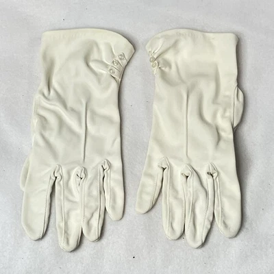 De Colección Stetson Marfil Guantes Pantalones Cortos Perla Detalle Botón Damas Vestido EE. UU. MCM Foto 1 de 4