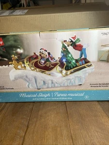 Disney Mickey & Minnie Pluto musikalischer Weihnachtsschlitten 14" Urlaub Tischdeko - Bild 1 von 11