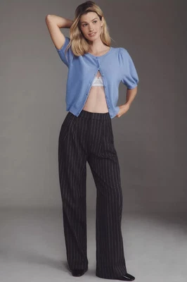 Nuevo Suéter Cárdigan Anthropologie Maeve Manga Abullonada Cachemir S Foto 1 de 3