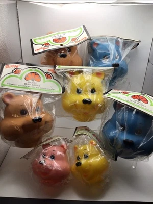 De colección 1984 Darice Craft Bear Bebés Cabeza de Goma LOTE 5 DB-1 2 DB-2 NUEVO Foto 1 de 4