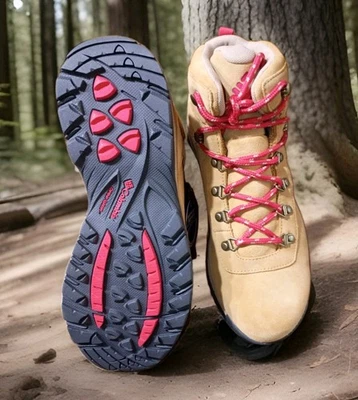 Womens Columbia Yoncalla Mid Prem. Suede  Waterproof Hiking Boot Sz 9.5 Elk -Red - Image 1 of 4