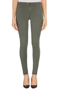 Neu mit Etikett J Brand 485 luxuriöse Satin Super Skinny Hose in Zypresse - Bild 1 von 7