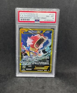 Pokemon XY Breakpoint Gyarados Ex 123/122 Full Art Holo Secret Gold Rare PSA 8 - Picture 1 of 2