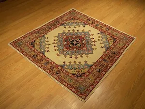 4,2 x 4,1 handgefertigter feiner Qualität afghanischer kaukasischer Teppich _Gemüse gefärbte handgesponnene Wolle - Bild 1 von 10
