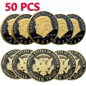 50PCS 2024 President Donald Trump Commemorative Save America Again Coin EAGLE US - Picture 1 of 11