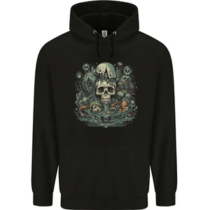 Skull City Biker Gothic Evil Childrens Kids Hoodie - Picture 1 of 3