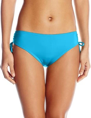 Calvin Klein Women's Side Shirred Hipster Swim Bikini Bottom, Cyan Blue - Image 1 of 2