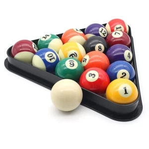 2-1/4" Standard Size Digital Number 16 Balls Billiard Pool Ball Set & Triangle - Picture 1 of 12