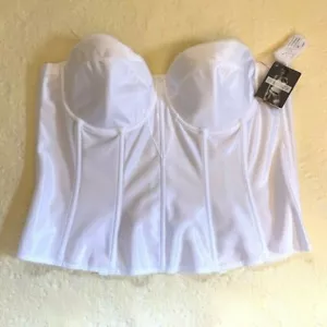 Nuevo con etiquetas Torso Dominique Blanco Satinado Talla Grande con Ligas Desmontables. Talla 46C - Imagen 1 de 7