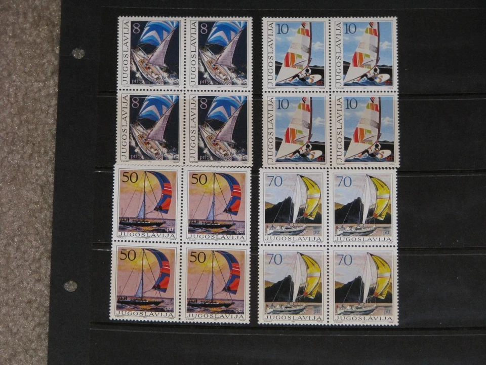 Yugoslavia, Vela, Scott# 1743-46, Bloques de 4, MNH Foto 1 de 1