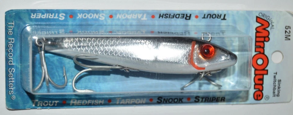 mirrOlure 52M21 Original 1/2 Oz Black /white/silver Fishing Hard Bait