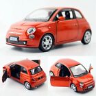 1:28 Fiat 500 Model Car Alloy Diecast Toy Vehicle Kids Collection Gift Orange