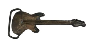 Vintage massive Messing abgeschnittene E-Gitarre Gürtelschnalle 4082 - Bild 1 von 2