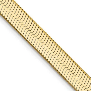 14K 16 inch 5mm Silky Herringbone Chain Necklace - Picture 1 of 5
