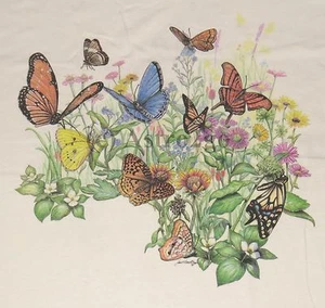 JARDÍN DE MARIPOSAS-Mariposas Flores Plantas Insectos Ciencias de la Naturaleza Camiseta S-XXL - Imagen 1 de 7