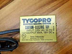 TYCO Pro Electric Racing System Transformer Model No. 608R: 6VA , 18VDC - Picture 1 of 6