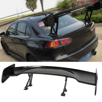For Mitsubishi Lancer EVO X 46" Black GT Style Rear Trunk Spoiler Racing GT Wing - Image 1 of 4
