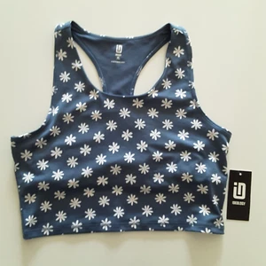 ID Ideology Girls Size XL Longline Sports Bra Ditsy Daisy Blue Cast Racerback - Picture 1 of 9