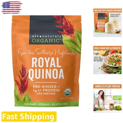 Organic Quinoa - Plant Based Protein, Fiber & Iron - Gluten Free, Vegan - 4 lb - Imagem 1 de 4