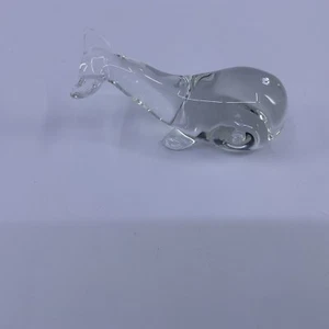 Vintage Clear Glass Whale Figurine / Paperweight Similar to Murano Italy - Picture 1 of 6