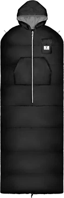 Saco de Dormir Portátil Thermotuff con Doble Sudadera con Capucha, Agujeros para Brazos con Cremallera, Bolsillos y Foto 1 de 4