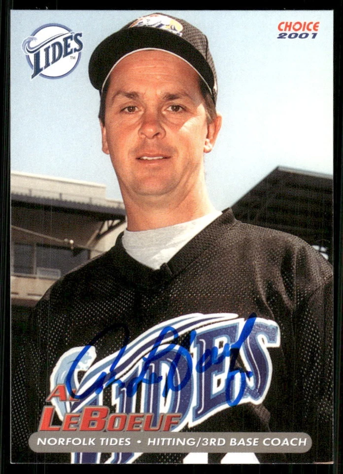 2001 Norfolk Tides AL LEBOEUF Signed Card autograph auto METS BREWERS - Image 1 of 1