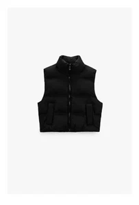 Zara Woman BlackPuffer Vest Sleeveless Size M - Picture 1 of 9