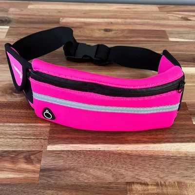 E Tronic Adjustable Running Belt Pink Black Hiking Running Cell Phone Money Key - Image 1 of 4