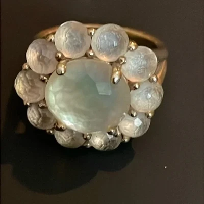 ANEL FLOR DOCE ROCHA PRATA ESTERLINA IPPOLITA NOVO SEM ETIQUETAS TAMANHO 5 1/2 -6 - Imagem 1 de 4