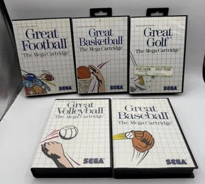 5 Sega Master System Great Football, Baseball, Basketball, Golf & Volleyball CIB - Foto 1 di 12