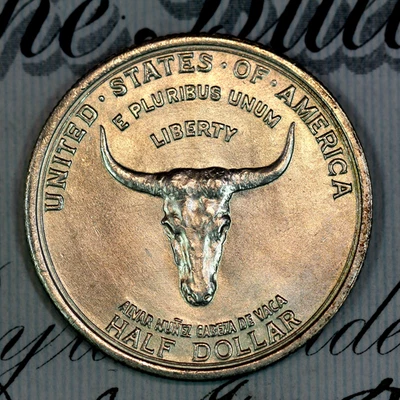 * 1935-P * SUPERB+ GEM BU MS SPANISH TRAIL COMMEMORATIVE HALF-DOLLAR * - Image 1 of 3