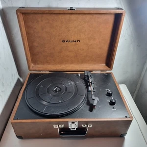 BAUHN Vintage Portable Suitcase Turntable Record Player USB RCA UVST-0617 Brown - Picture 1 of 6
