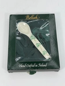 VINTAGE BELLEEK SHAMROCK MARMALADE SPOON HAND CRAFTED IRELAND - Picture 1 of 13