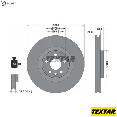 2x BRAKE DISC 92348805 FOR LAND ROVER RANGE/VELAR PT204 2.0L 204DTY 2.0L 4cyl - Image 1 of 4