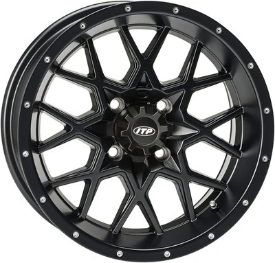 Hurricane Wheel Black 15X7 4/156 4+3 ITP 1528644536B - Image 1 of 2